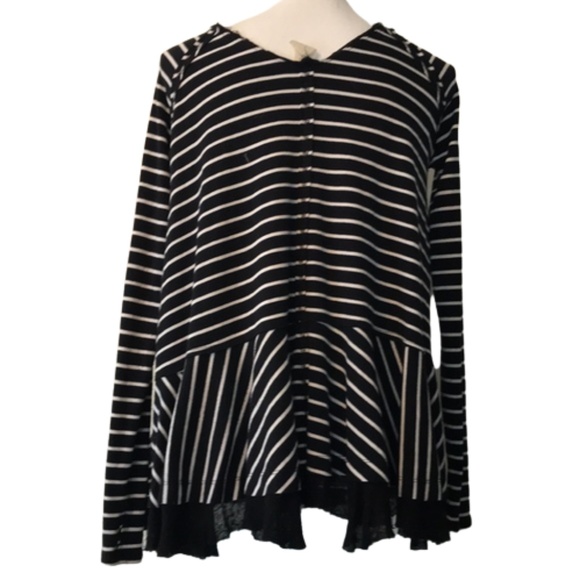 WE THE FREE tangerine stripe black white sweater by FREE PEOPLE - Picture 9 of 13